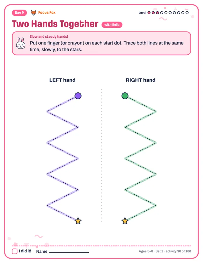Two-hand tracing page